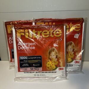 3M Filtrete MPR 1000 12x12x1 AC Furnace Air Filter Micro Allergen Defense 3 Pack